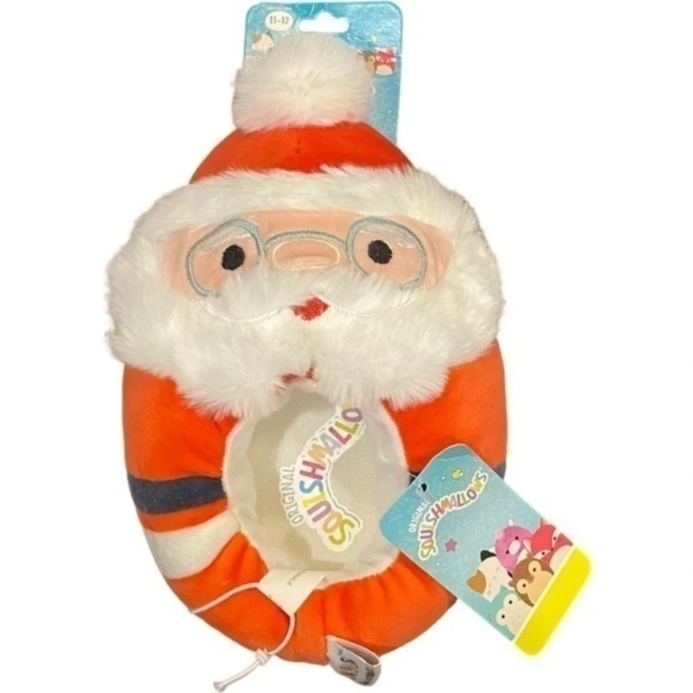 NEW Santa Claus Squishmallows Kids Slippers Size 11 - 12 Christmas Plush Gift